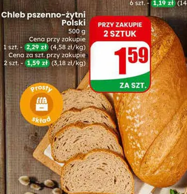 Chleb pszenno-żytni polski promocja w Dino