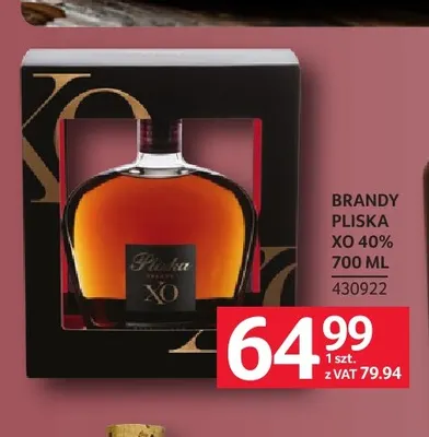 Brandy Pliska XO 40% promocja w Selgros