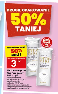 Płatki kosmetyczne Your Pure Beauty kwadratowe promocja w Twój Market
