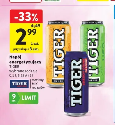 Napój energetyzujący Tiger Mango promocja w Intermarche
