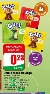 Lizak serce Lolli Argo promocja w Dino