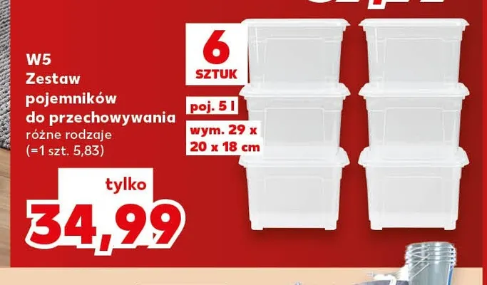 Zestaw pojemników do przechowywania W5 5 l promocja w Kaufland