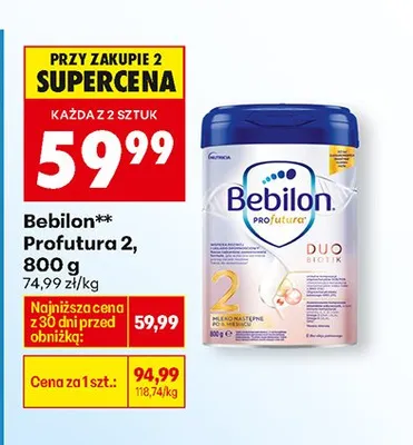 Mleko modyfikowane Profutura 2 promocja w Biedronka