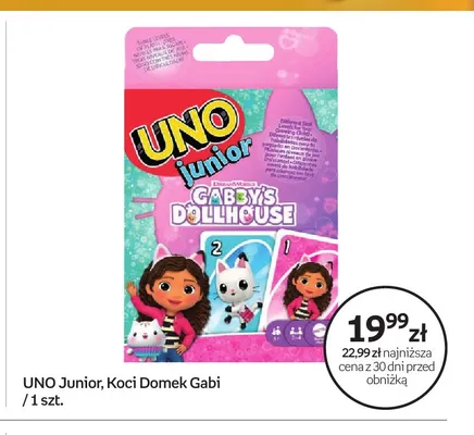 Gra karciana UNO Junior Koci Domek Gabi Mattel promocja w Empik