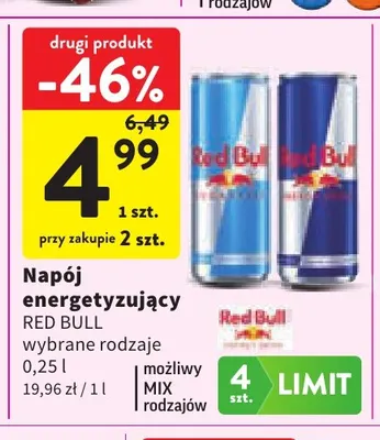 Napój energetyzujący Red Bull promocja w Intermarche