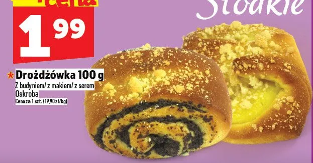 Drożdżówka 100g promocja w TOPAZ