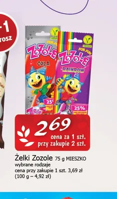 Żelki Zozole 75g promocja w CEZAR Delikatesy