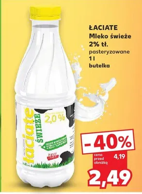 Mleko świeże 2% tł.  promocja w Kaufland