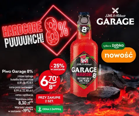 Piwo Garage 8% różne rodzaje promocja w Żabka