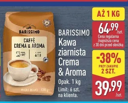 Kawa ziarnista Crema & Aroma promocja w Aldi