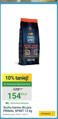 Sucha karma dla psa PRIMAL SPIRIT 12kg promocja w ERLI
