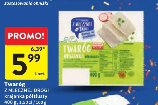 Twaróg krajanka półtłusty Z Mlecznej Drogi promocja w Intermarche