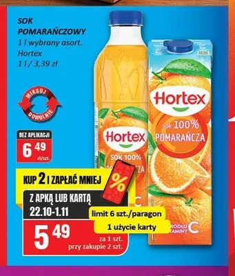Sok pomarańczowy Hortex promocja w Chorten