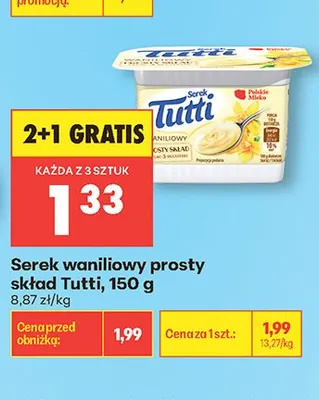 Serek waniliowy prosty skład Tutti promocja w Biedronka