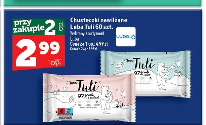 Chusteczki nawilżane Luba Tuli promocja w TOPAZ