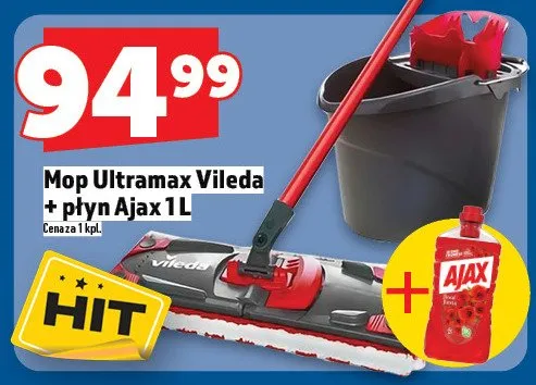 Mop Ultramax Vileda + płyn Ajax promocja w TOPAZ