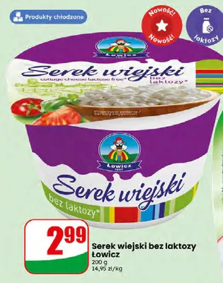 Serek wiejski bez laktozy Łowicz promocja w Dino