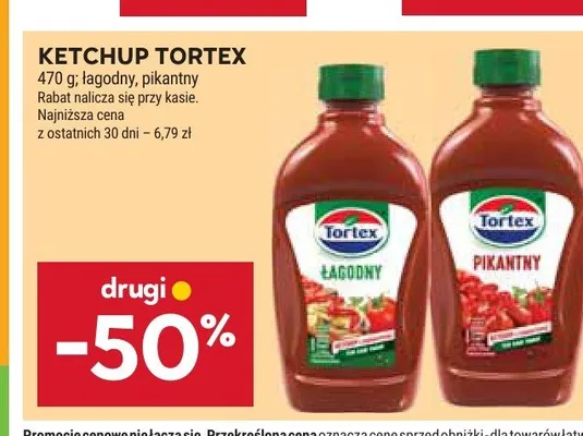 Ketchup łagodny Tortex promocja w Stokrotka
