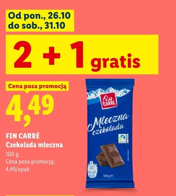 Czekolada mleczna Fin Carré promocja w Lidl