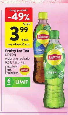 Fruity Ice Tea Lipton Lemon promocja w Intermarche