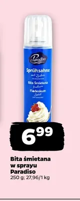 Bita śmietana w sprayu Paradiso promocja w Netto