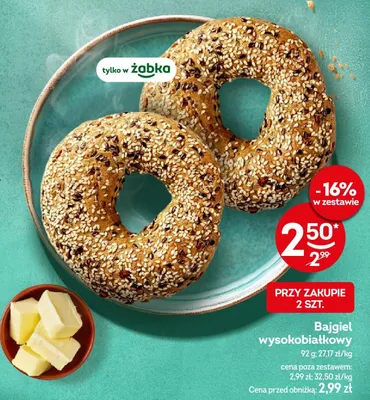 Bajgiel wysokobiałkowy promocja w Żabka