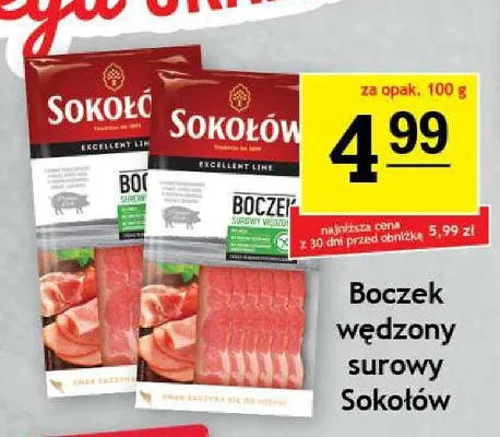Boczek wędzony surowy Sokołów promocja w Gram Market