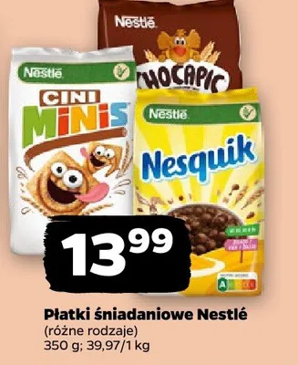 Płatki śniadaniowe Cini Minis, Chocapic, Nesquik (różne rodzaje) Nestlé promocja w Netto