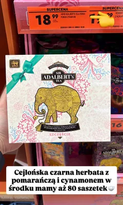 Herbata czarna cejlońska premium pomarańcza i cynamon Sir Adalbert's Tea 80-pak promocja w Biedronka