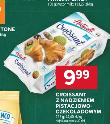 Croissant z nadzieniem pistacjowo-czekoladowym Antonelli promocja w Stokrotka