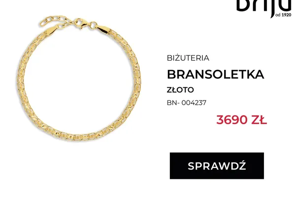 Bransoletka złota pr. 333 promocja w Briju