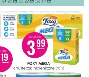 Chusteczki higieniczne Foxy Mega 9-pak promocja w Drogerie Jasmin