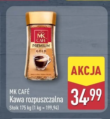 Kawa rozpuszczalna MK CAFÉ Premium Gold promocja w Aldi