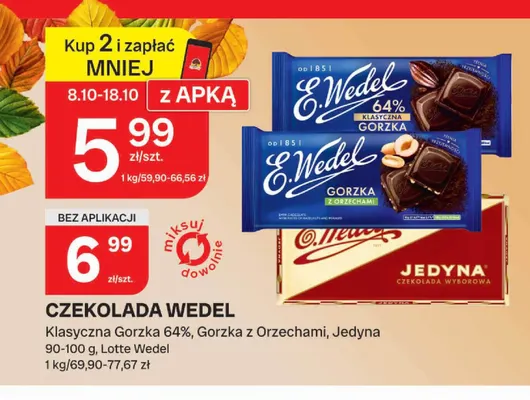 Czekolada gorzka z orzechami E.Wedel promocja w Chorten