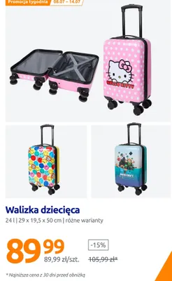 Walizka dziecięca Hello Kitty 24 l 29x19,5x50 cm promocja w Action