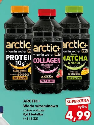 Woda witaminowa ARCTIC+ Collagen Strawberry Lychee promocja w Kaufland