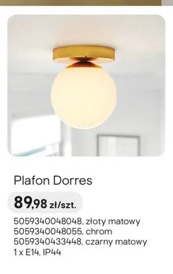 Plafon Dorres 1-punktowy czarny matowy promocja w Castorama
