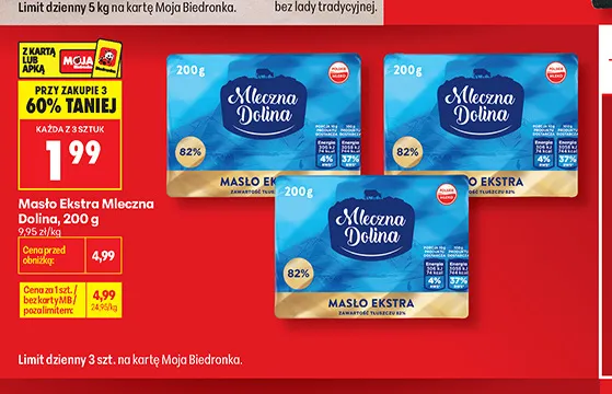 Masło Ekstra Mleczna Dolina promocja w Biedronka