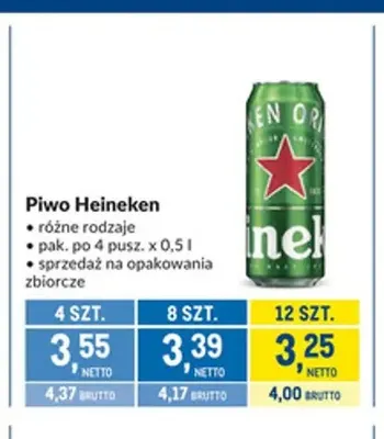 Piwo Heineken promocja w Makro