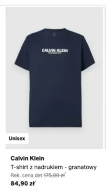 T-shirt z nadrukiem Calvin Klein granatowy promocja w Lounge by Zalando