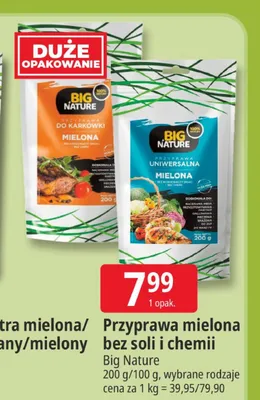 Przyprawa do karkówki mielona bez soli i chemii Big Nature promocja w Leclerc