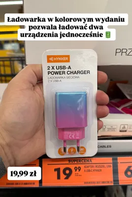 Ładowarka sieciowa 2x USB-A promocja w Biedronka