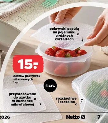 Zestaw pokrywek silikonowych 4-pak promocja w Netto