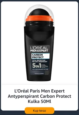 Antyperspirant w kulce L'Oréal Paris Men Expert Carbon Protect promocja w Amazon