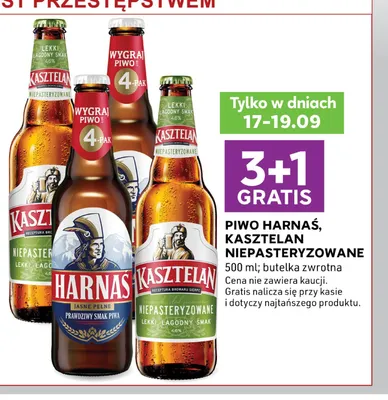Piwo Kasztelan Niepasteryzowane promocja w Stokrotka