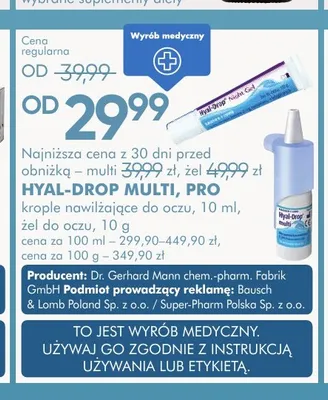 Krople do oczu Hyal-Drop Multi promocja w Super-Pharm