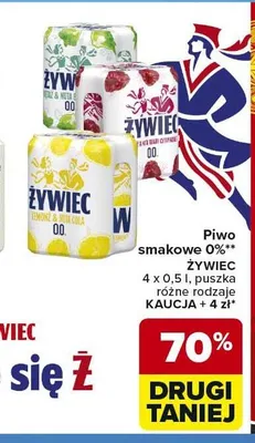 Piwo bezalkoholowe Żywiec W 0.0% 4-pak 0,5l promocja w Carrefour
