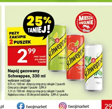 Napój gazowany Citrus Mix Schweppes promocja w Twój Market