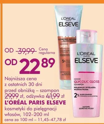 Kosmetyki do pielęgnacji włosów - szampon 102-200ml, odżywka 41,99 zł promocja w Super-Pharm