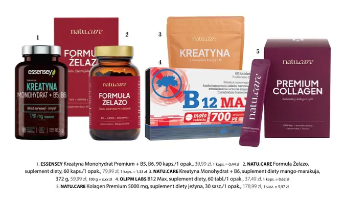 Kreatyna Monohydrat + B6 suplement diety mango-marakuja Natu.Care promocja w Hebe